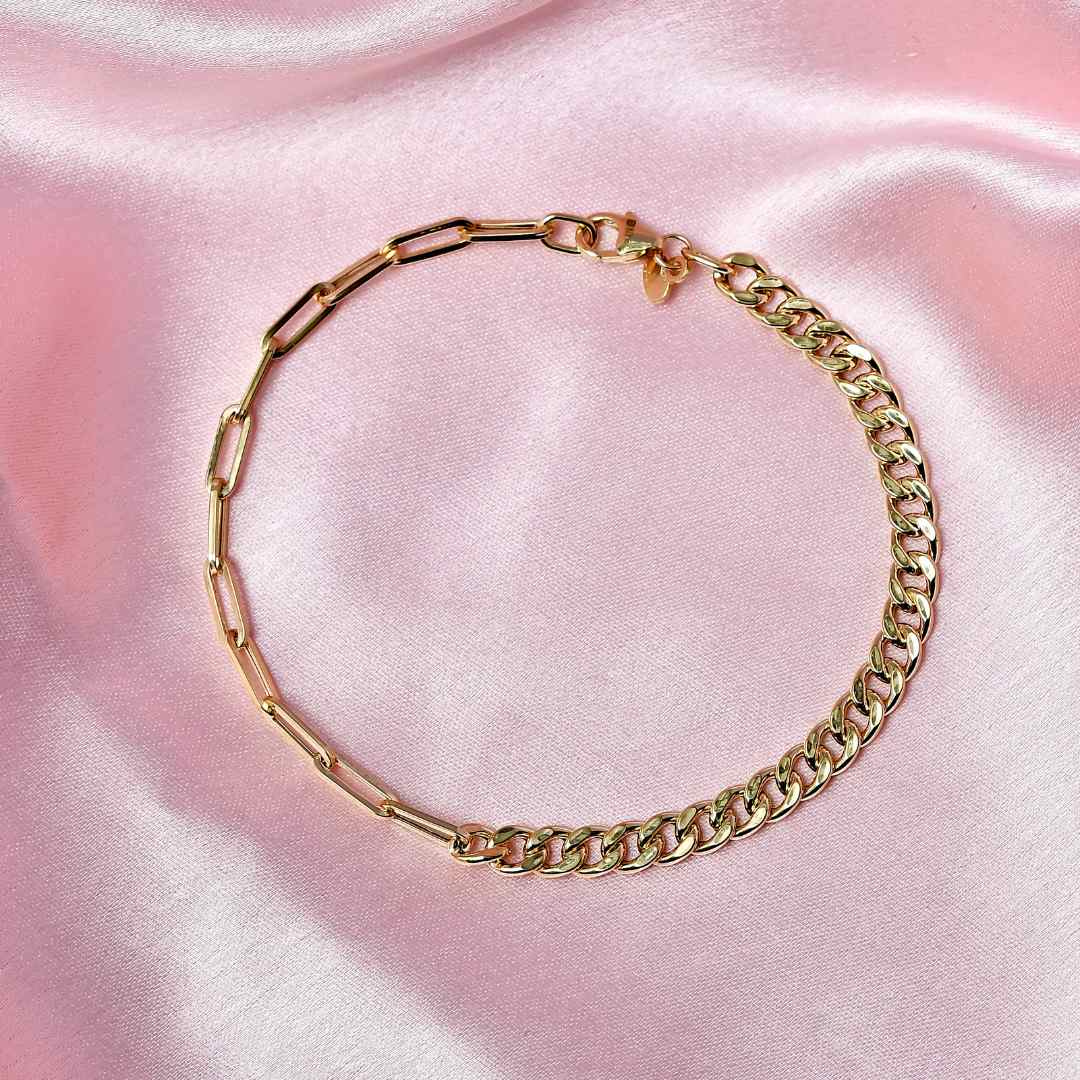 Gold Essential Fusion Chain Necklace & Bracelet