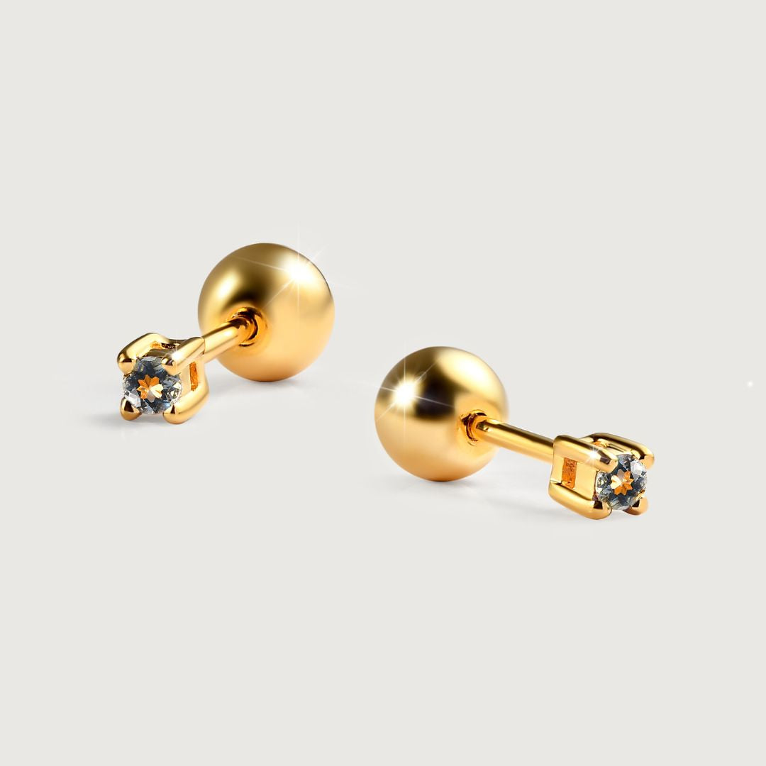 Birthstone Solitaire Small Sleep Earrings