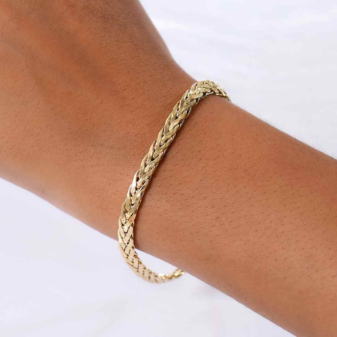 Gold Essential Wheat Chain Bracelet & Necklace