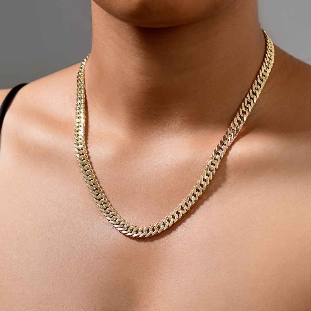 Gold Essential Bold Curb Chain Bracelet & Necklace