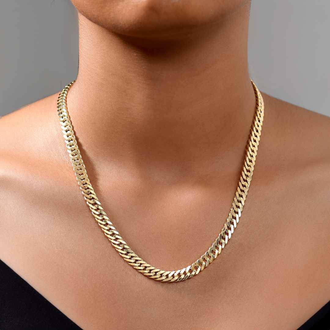 Gold Essential Bold Curb Chain Bracelet & Necklace