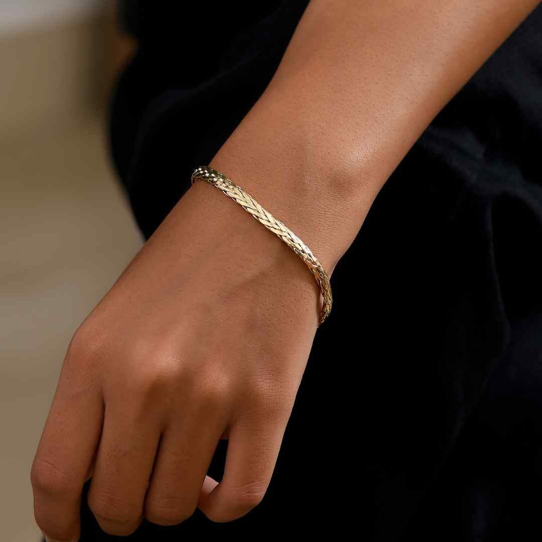 Gold Essential Wheat Chain Bracelet & Necklace