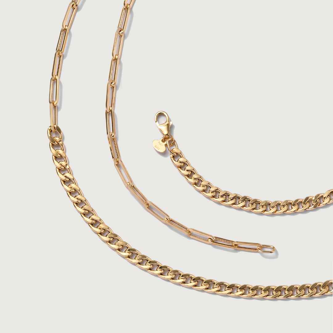 Gold Essential Fusion Chain Necklace & Bracelet