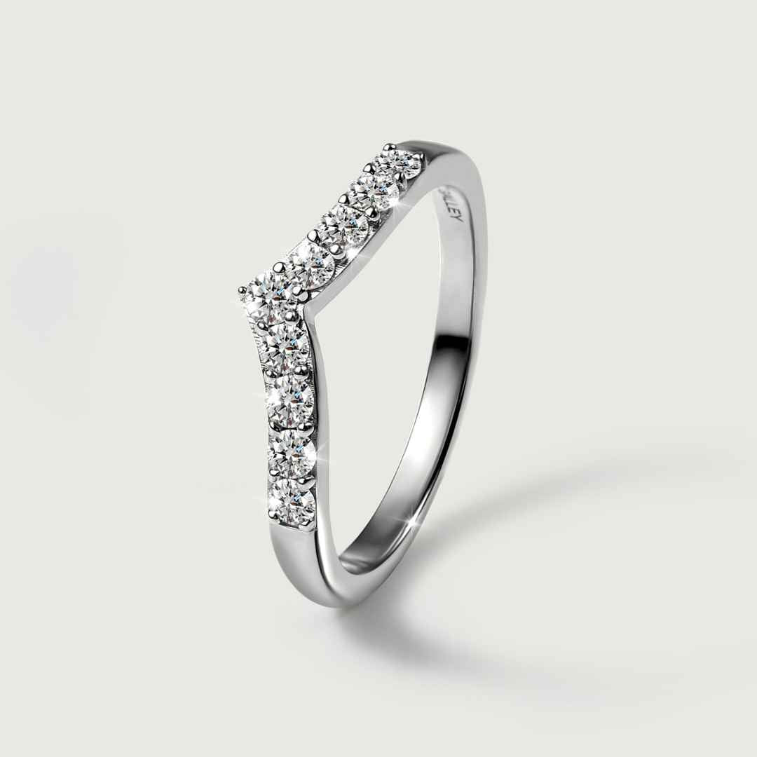 Lab Grown Diamond Diva Hoop Earrings + Stardust Lab Grown Wishbone Ring