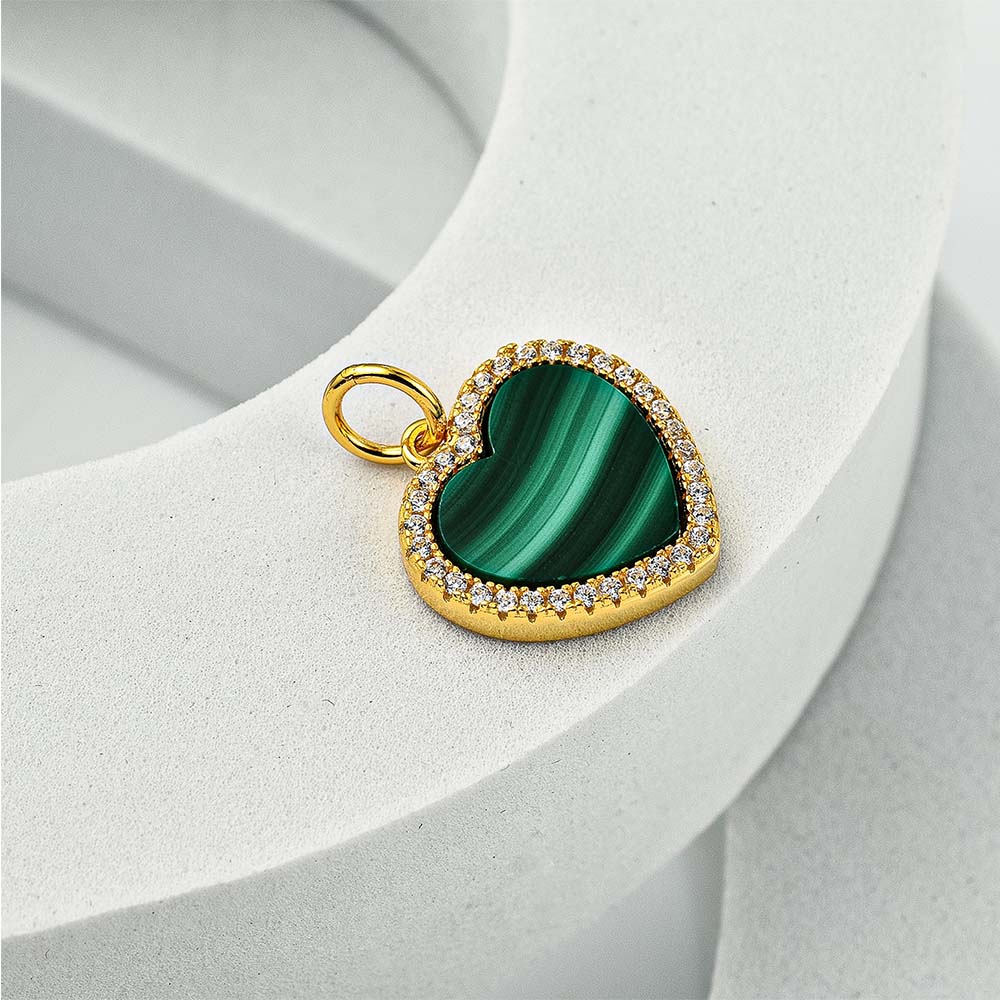 Modern Love Malachite Heart Pendant