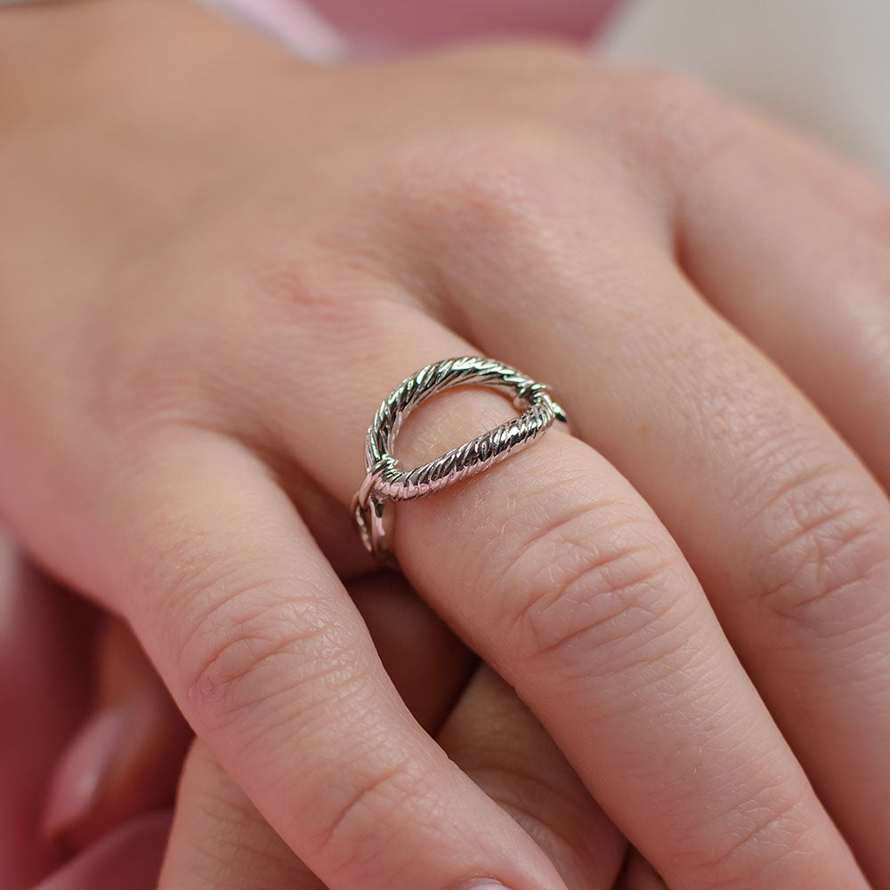 Ocean Mini Hoop Earrings + Ocean Link Ring