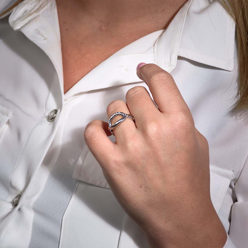 Ocean Mini Hoop Earrings + Ocean Link Ring