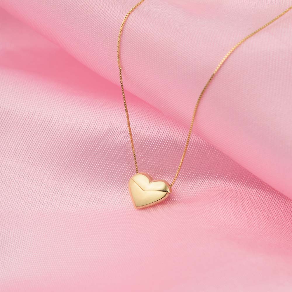 9K Gold Secret Heart Necklace, 7824141