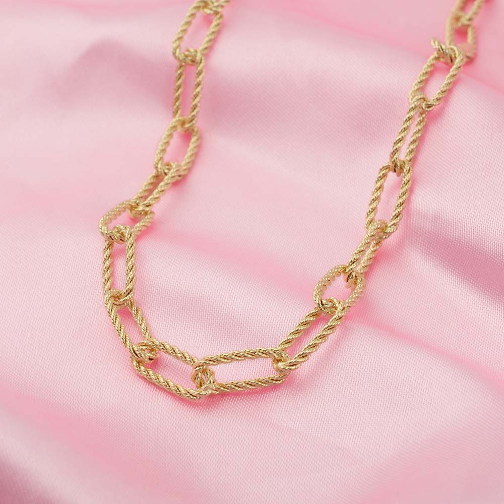 Gold Essentials Paperclip Rope Necklace + Paperclip Gold Rope Bracelet ...