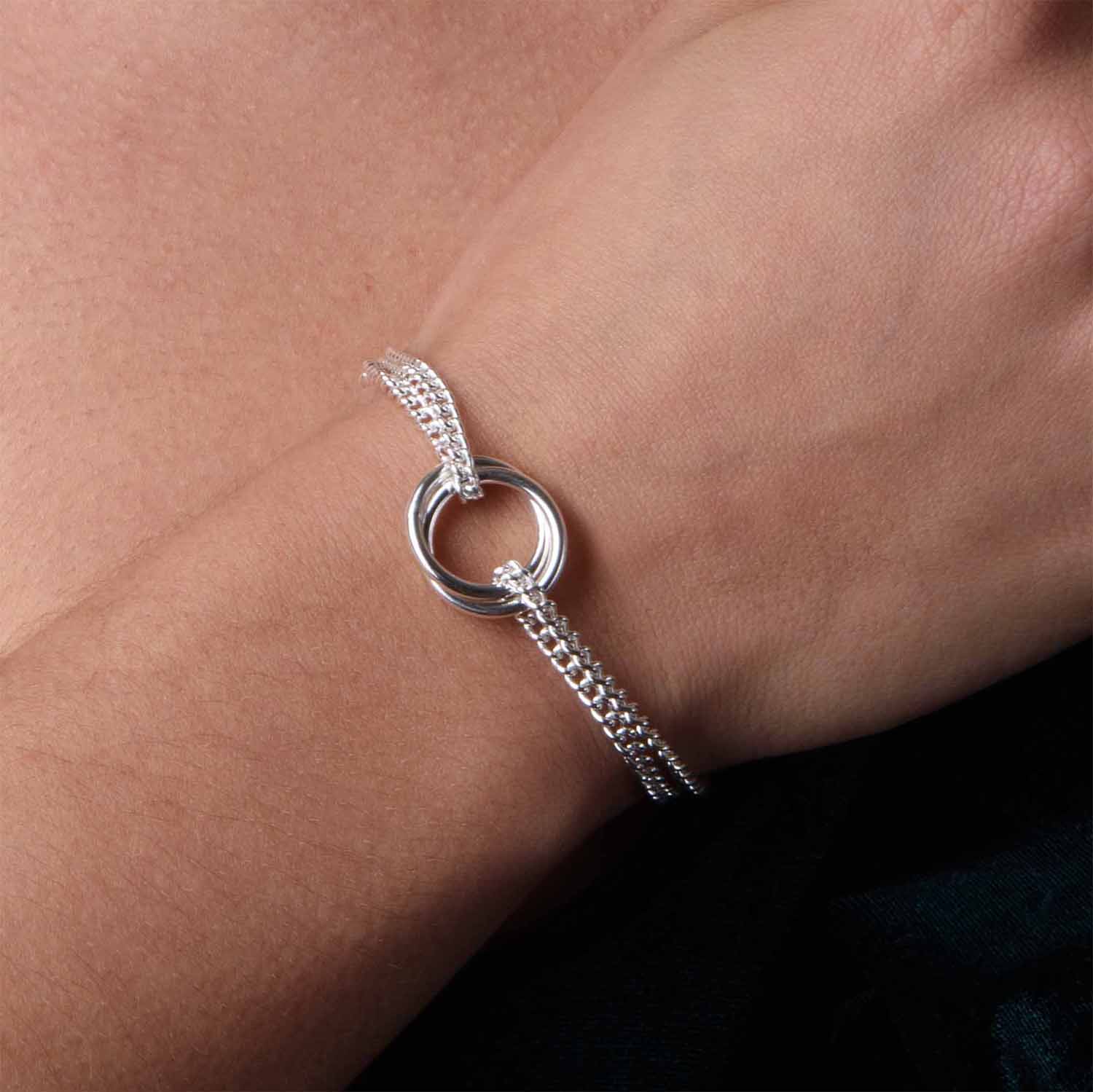 Molto Dual Wave Chain Necklace + Molto Wave Dual Chain Bracelet + Ball Drop Earrings