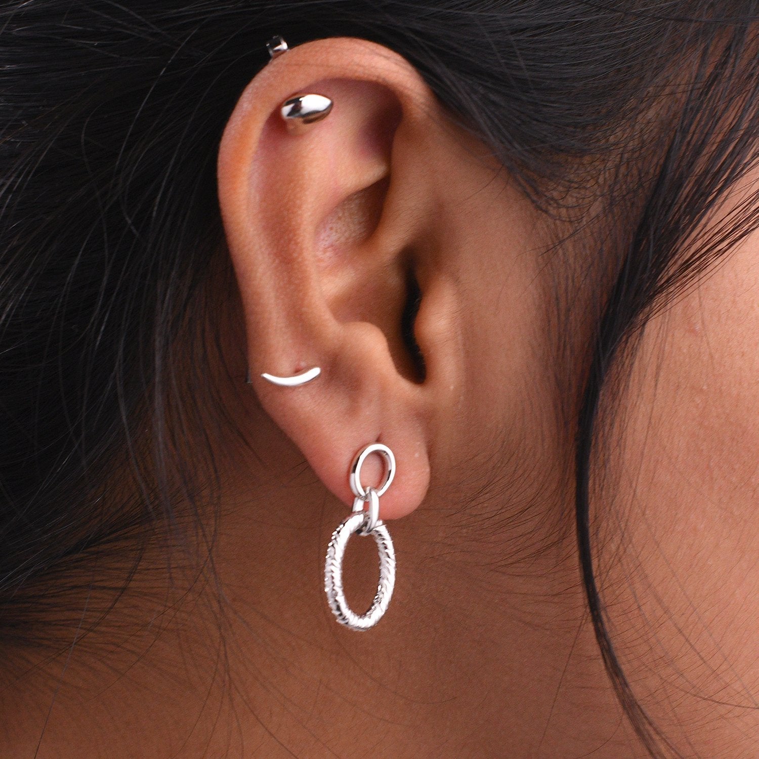 Molto Hook Stud Earrings + Ocean Link Drop Earrings