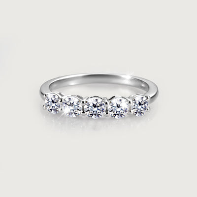 Versa Certified Lab Grown Diamond Five Stone Platinum Engagement Ring