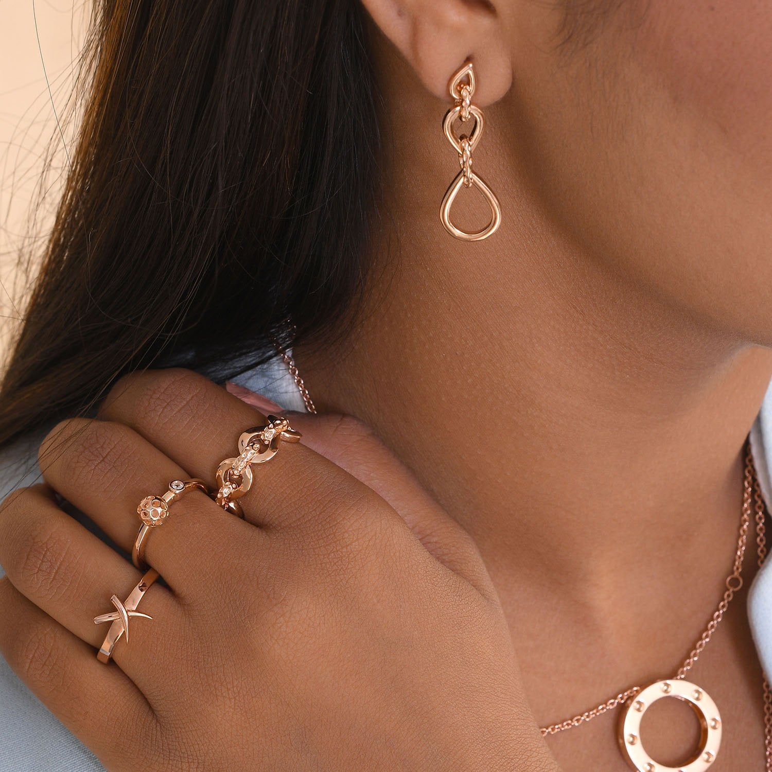 Love Link Drop Earrings + Love Link Necklace