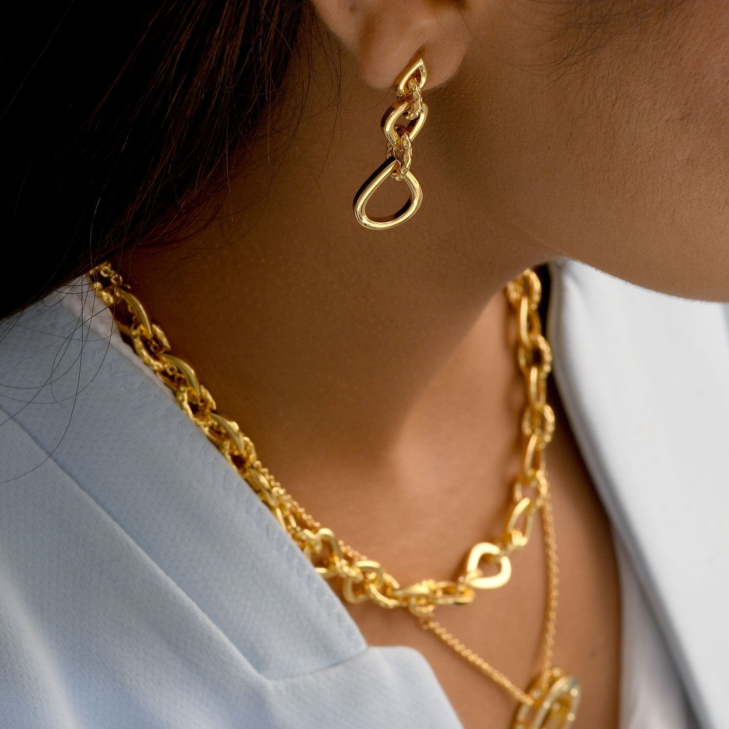 Love Link Drop Earrings + Love Link Ring