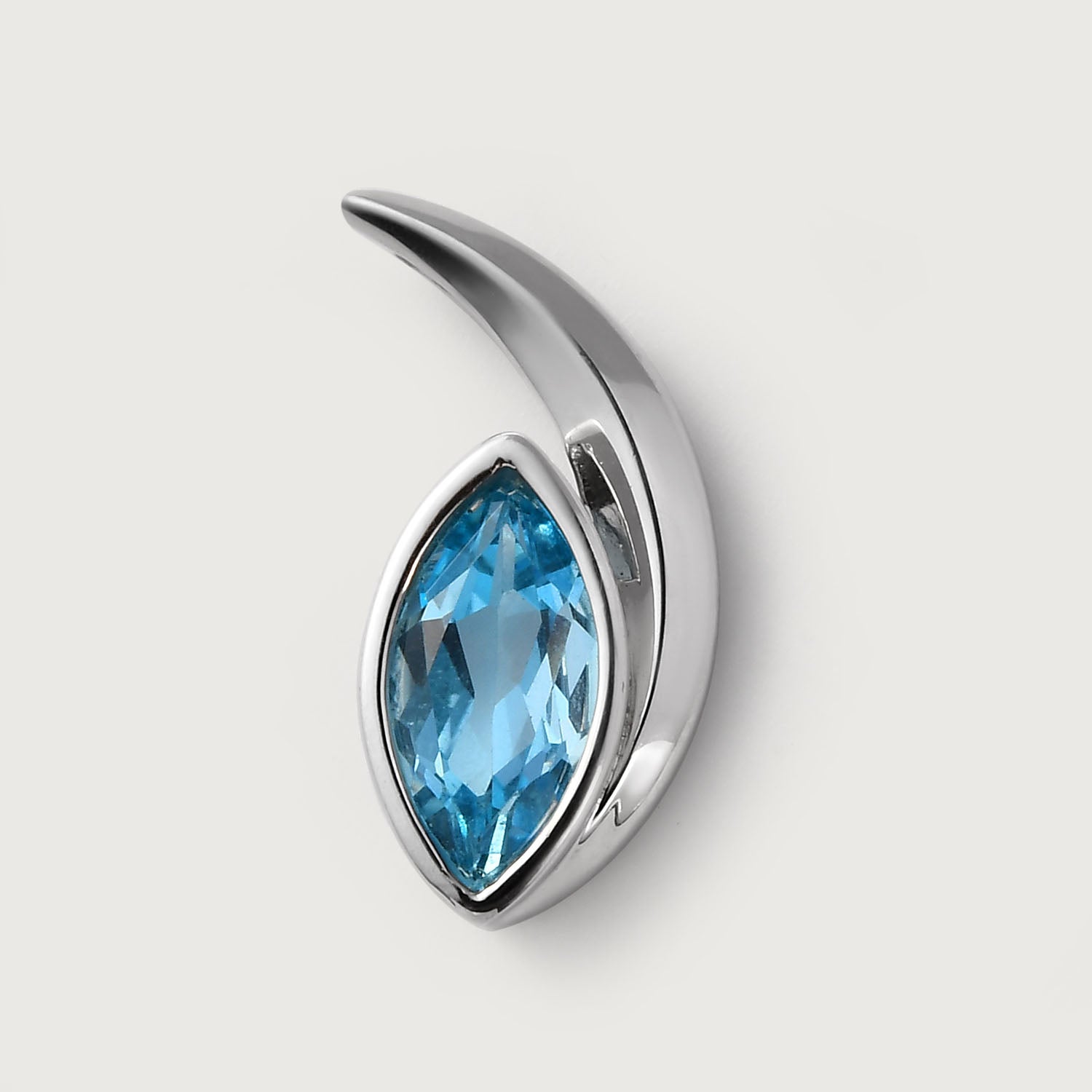 Surf Moon Ring with Swiss Blue Topaz + Surf Moon Pendant with Swiss Blue Topaz