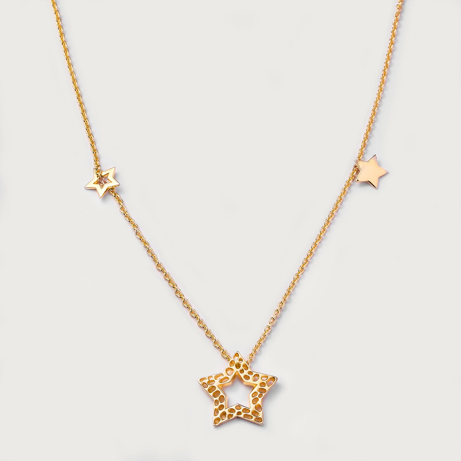 Star Small Stud Earrings + Allegro Star Station Necklace