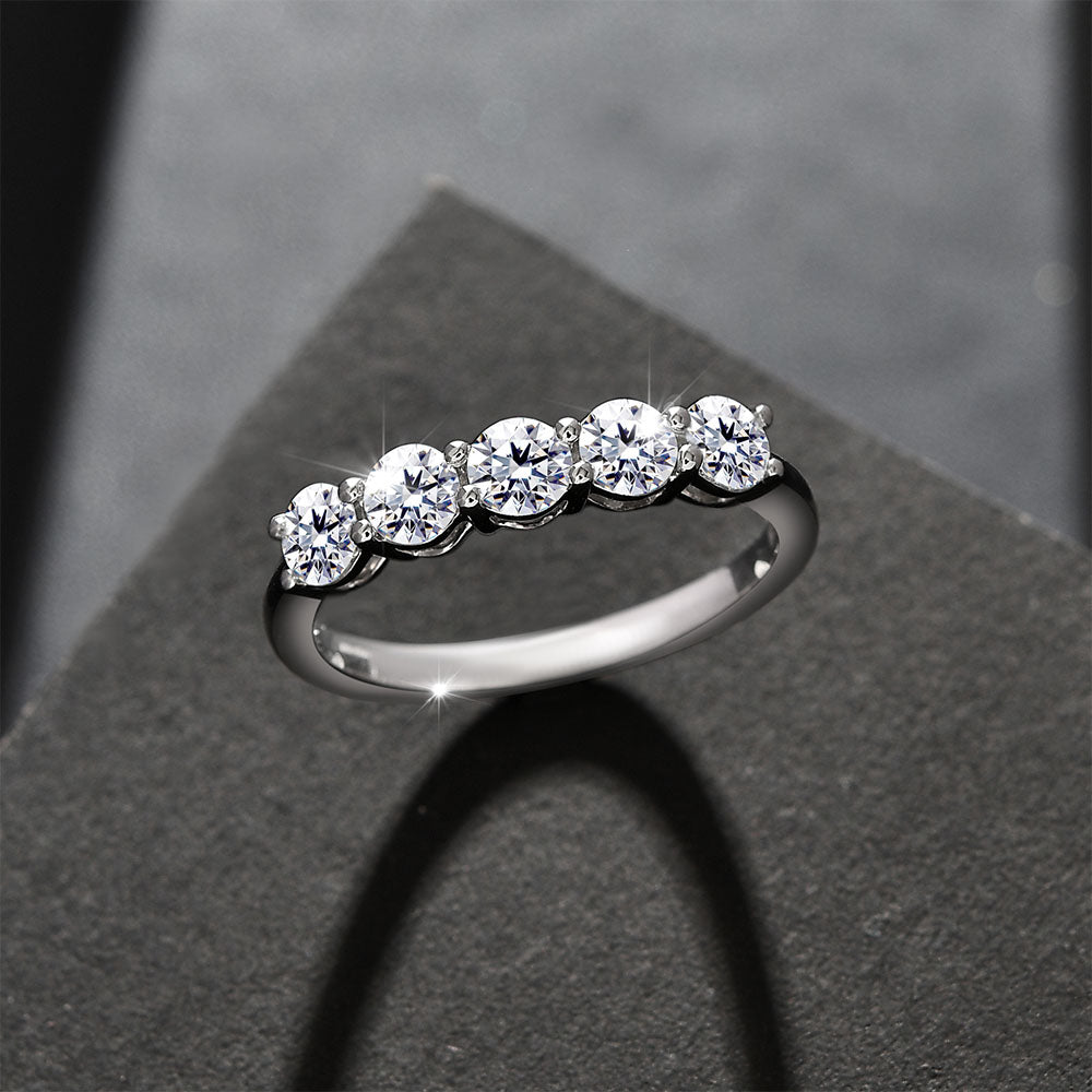 Versa Certified Lab Grown Diamond Five Stone Platinum Engagement
