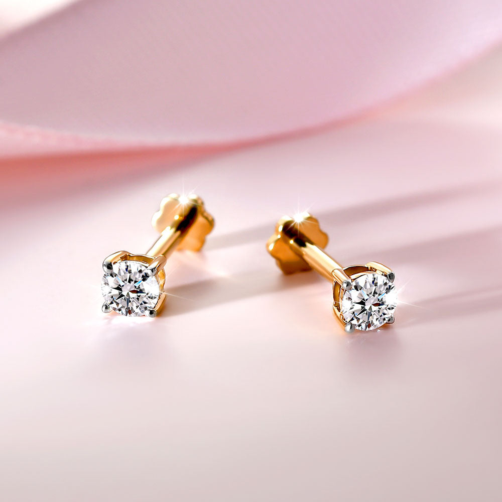 World's First Lab Grown Diamond Sleep Stud Earrings + Embrace Solitaire Lab Grown Diamond Pendant