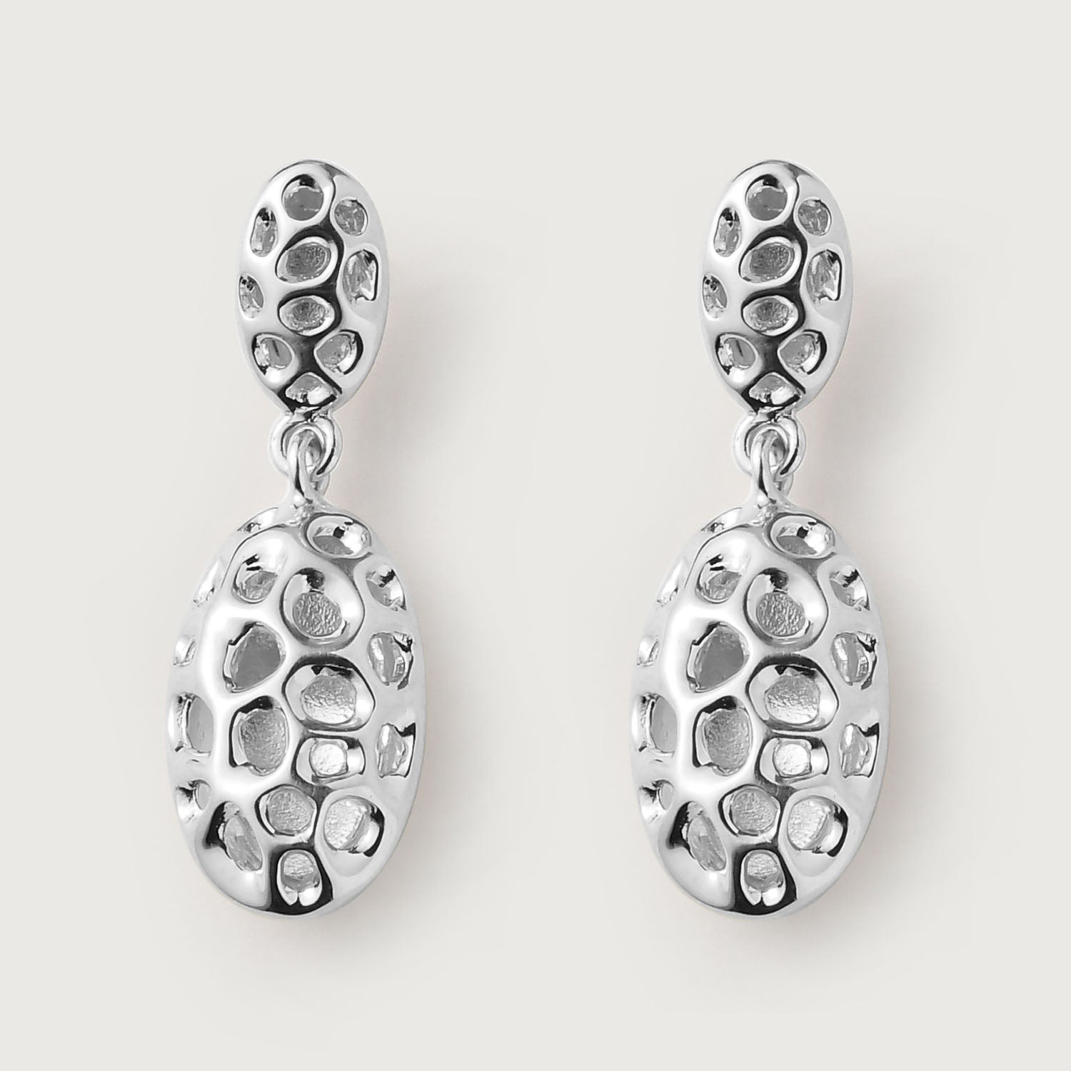 Lattice Pebble and Celestial Drop Earrings