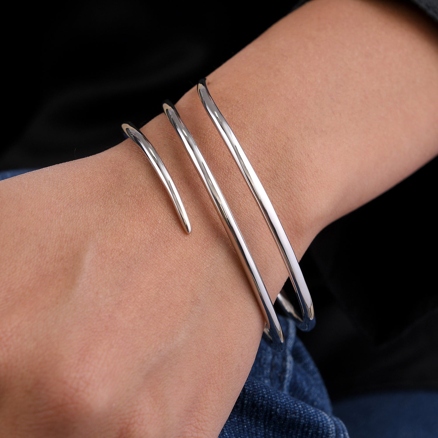 Molto Spiral Wrap Bangle + Spiral Creole Hoops