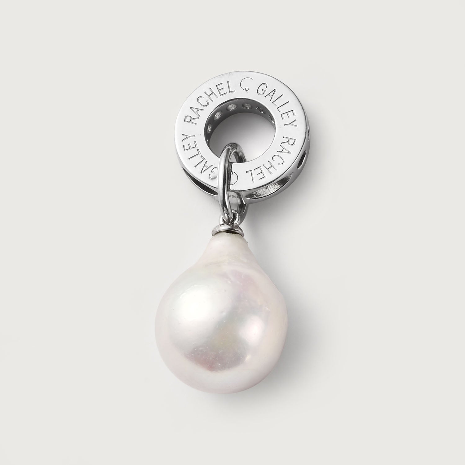 Rachel Galley Solitaire Baroque Pearl Pendant + Wave Ring with White Fresh Water Pearls