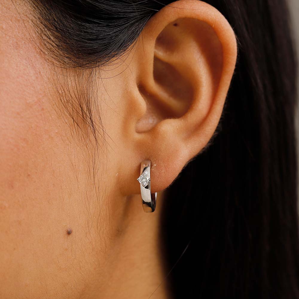 Lab Grown Diamond Diva Hoop Earrings + Stardust Lab Grown Wishbone Ring