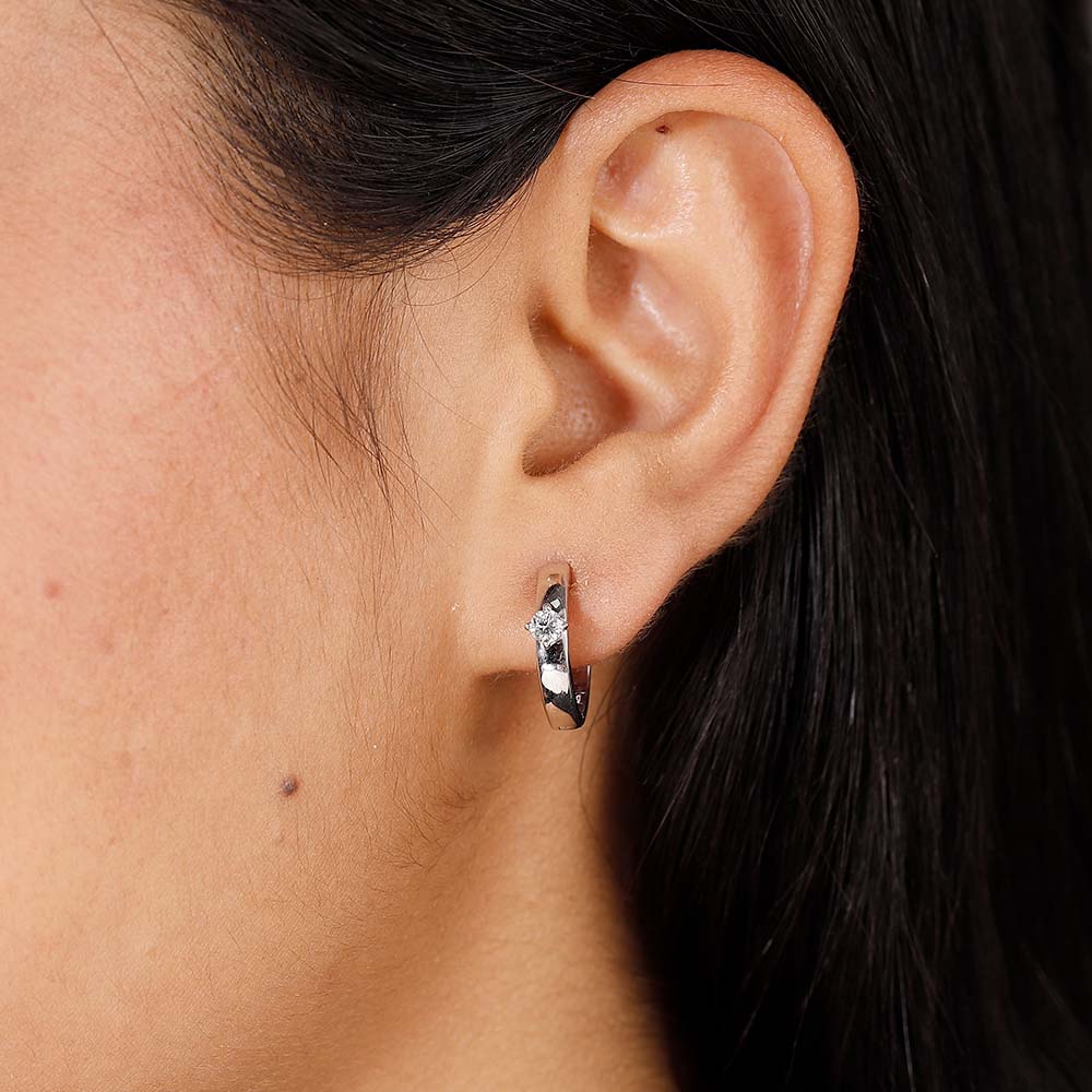 Lab Grown Diamond Diva Hoop Earrings + Stardust Lab Grown Wishbone Ring