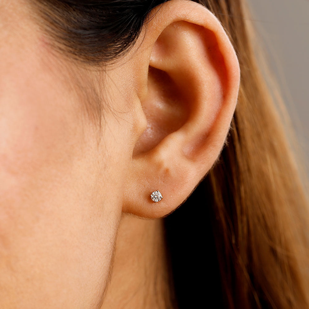 World's First Lab Grown Diamond Sleep Stud Earrings + Embrace Solitaire Lab Grown Diamond Pendant