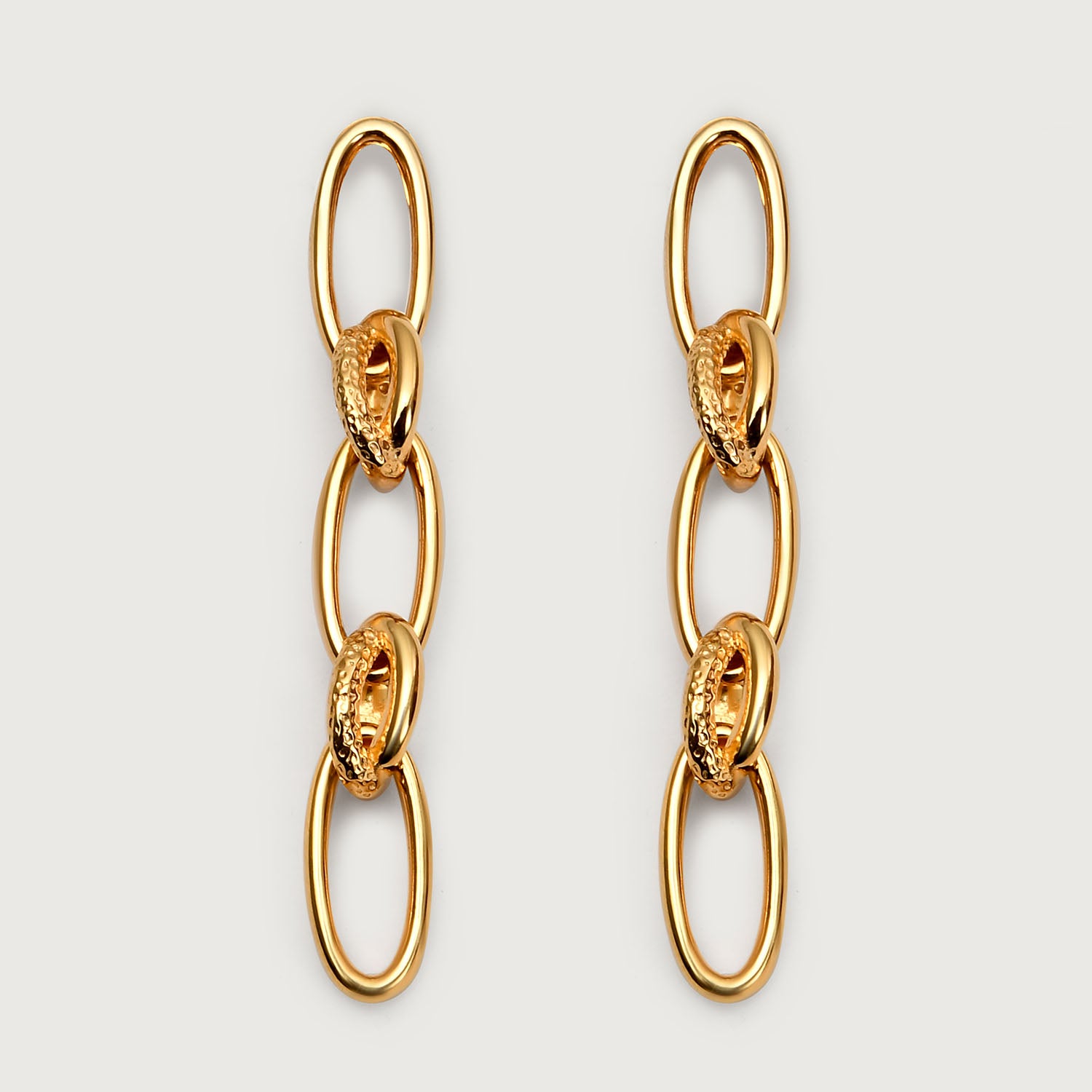 Belcher Link Chain 18K Gold Vermeil + Ocean Double Link Drop Earrings