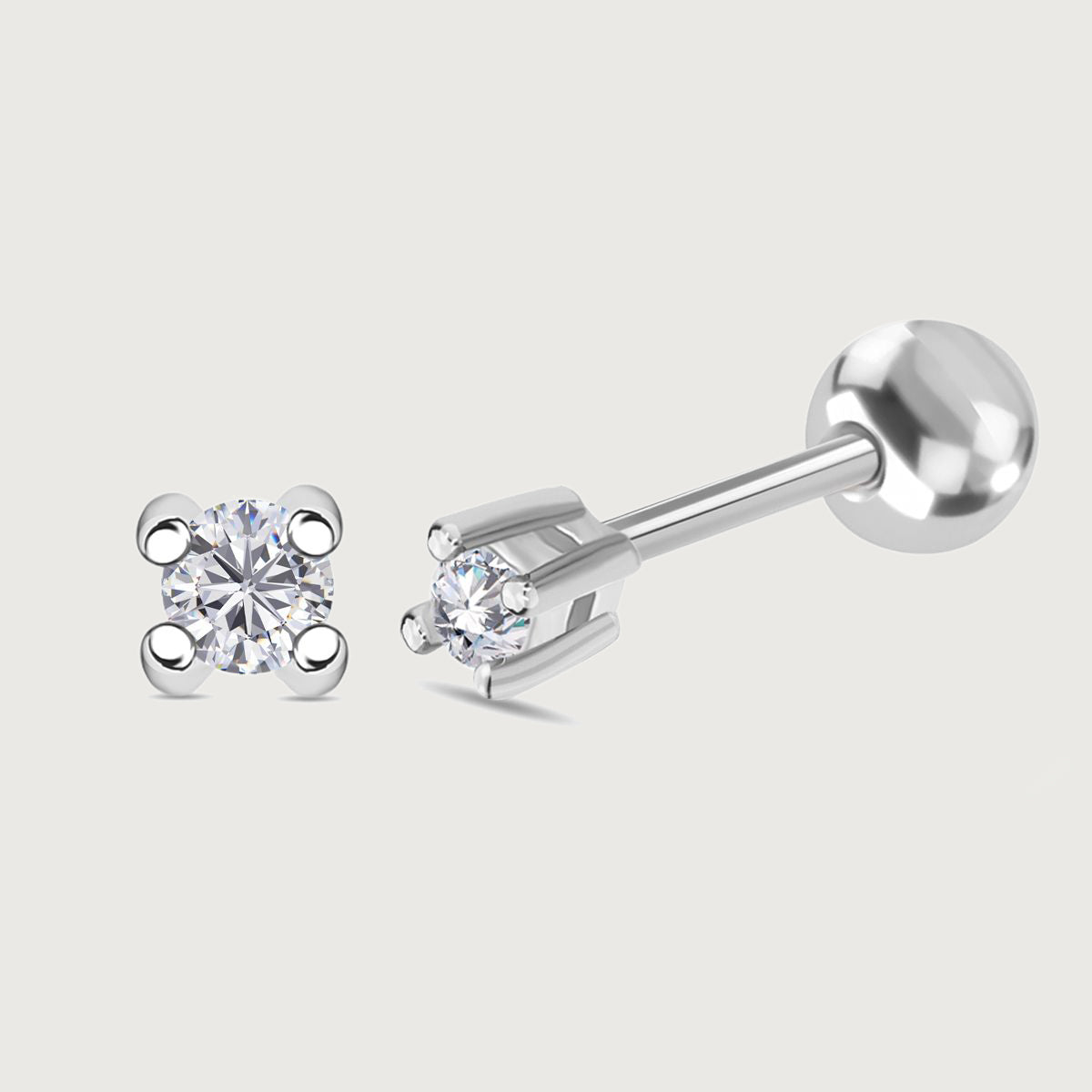 Flash Sleep Moissanite Studs + Moissanite Solitaire Sleep Earrings + Moissanite Soliatire Small Sleep Earrings