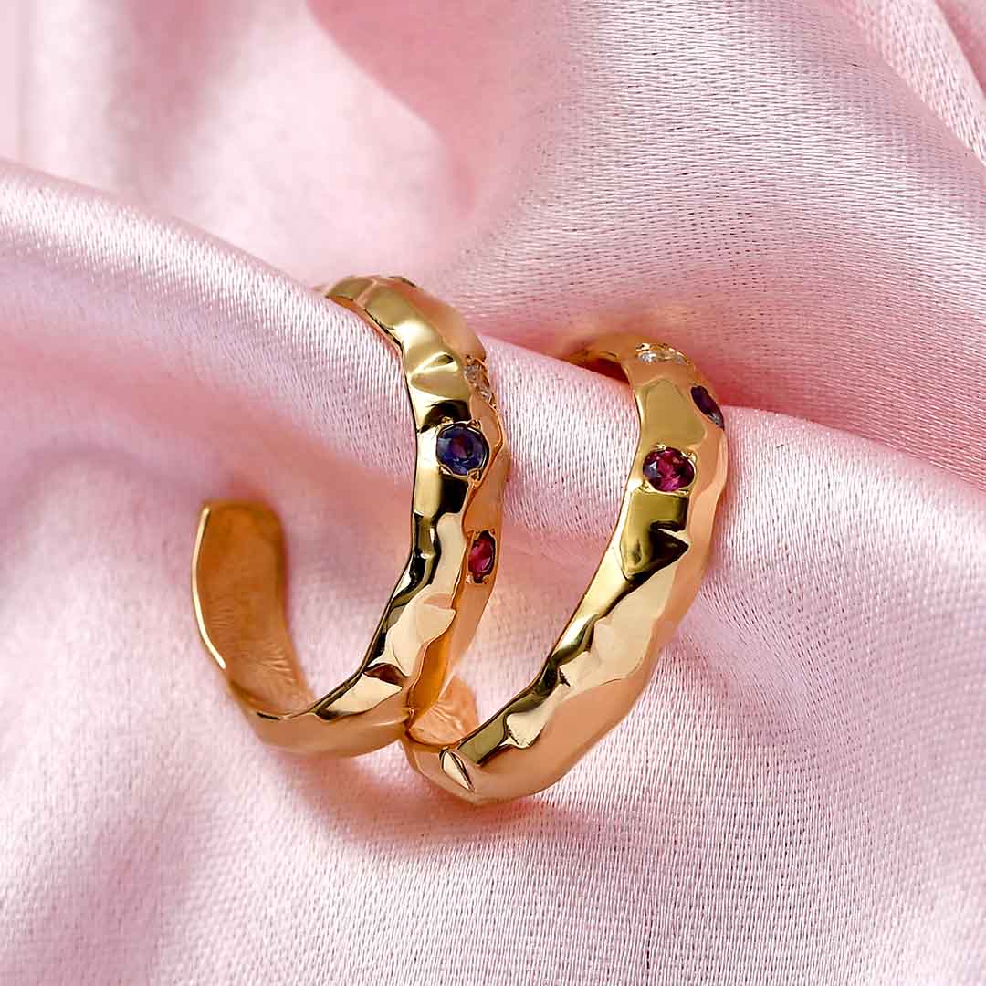 Candy Slim Band Ring + Candy J Hoop Earrings