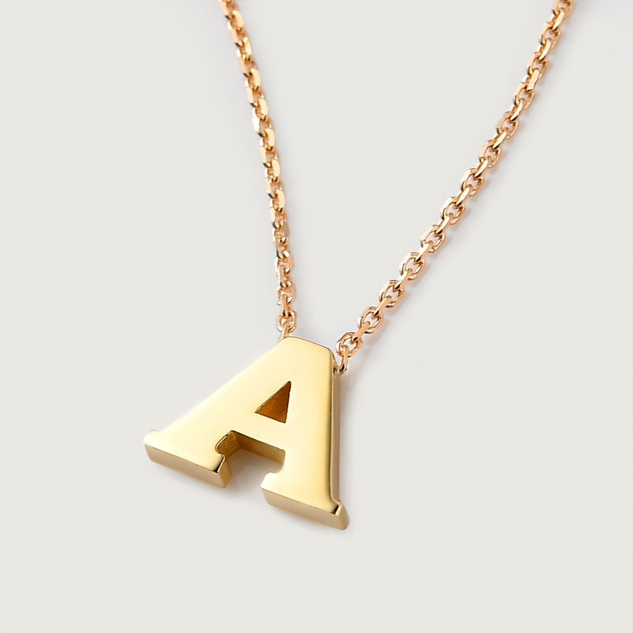 9K Gold Initial Necklace + Gold Dome Ring in 9K Gold