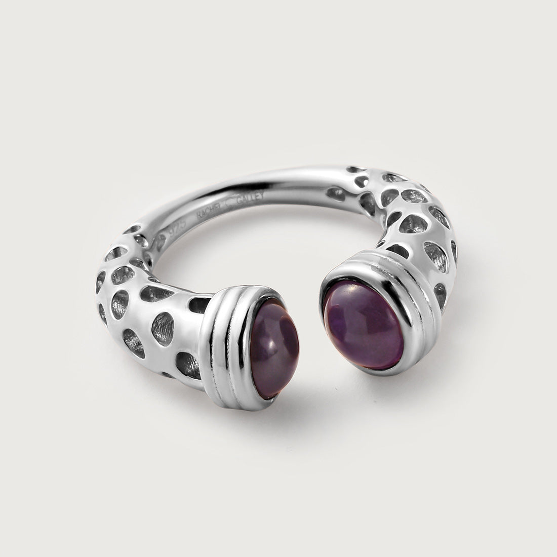 Allegro Mystic Ring with Amethyst + Allegro Lattice Skinny Slim Bangle