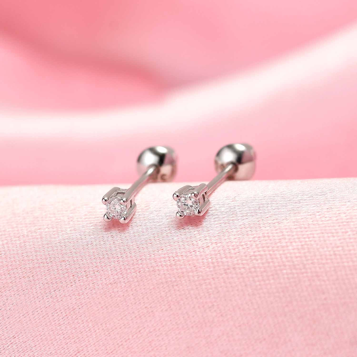 Flash Sleep Moissanite Studs + Moissanite Solitaire Sleep Earrings + Moissanite Soliatire Small Sleep Earrings