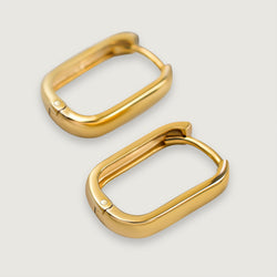 Baguette Hoop Earrings in 9K Gold