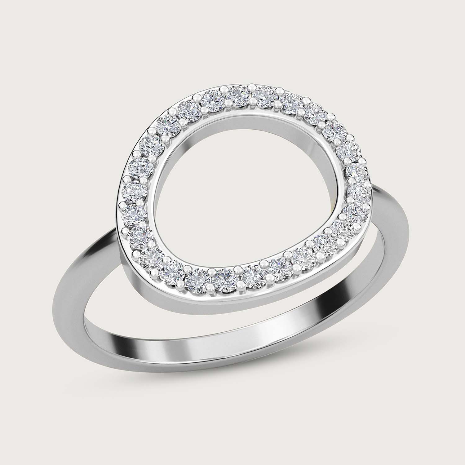 Versa Diamond Halo Ring + Stars & Moon Diamond Drop Earrings