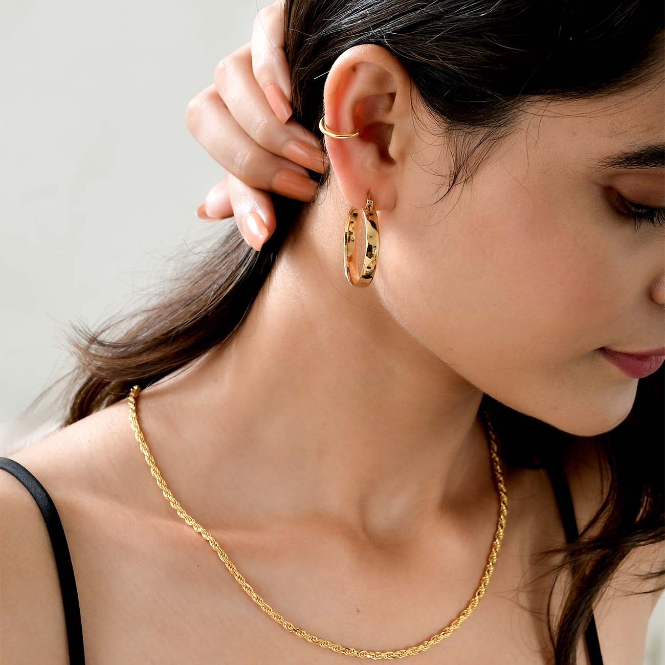 Molto Huggie Hoop Earrings + Grecian Eternity Mini Hoops + Molto Drip Huggie Hoops