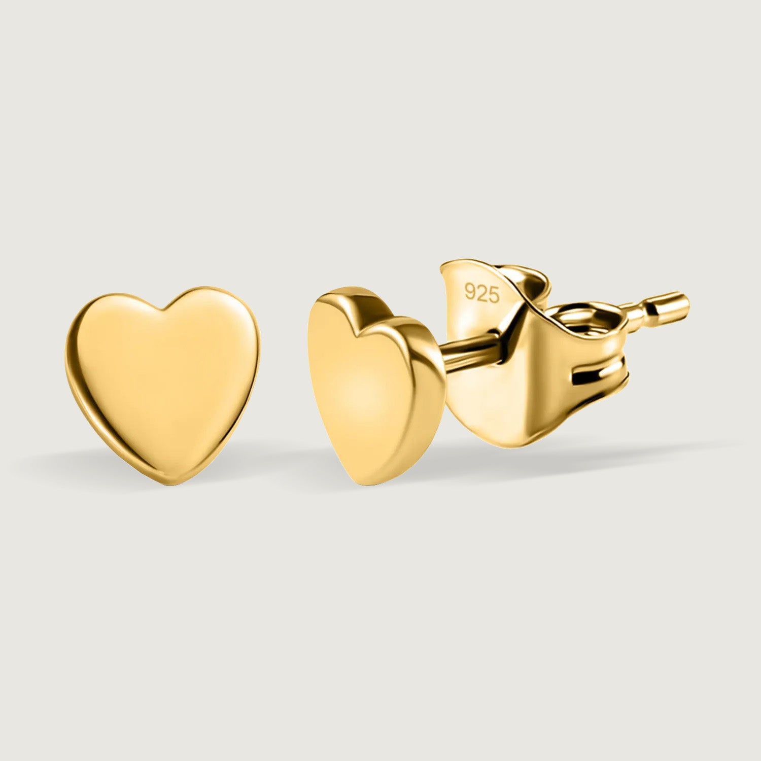 Arranview Orecchini A Cuore In Oro Giallo 9 Carati – 7x7 Mm, Chiusura A Farfalla, Gioielli Classici Per Donne