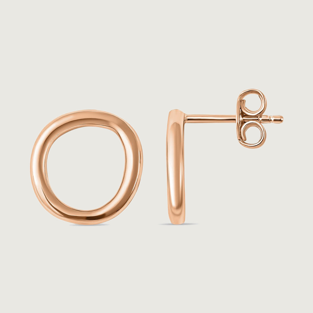 Grecian Wishbone Stacking Ring + Grecian Hammered Huggie Hoops + Molto Round Stud Earrings