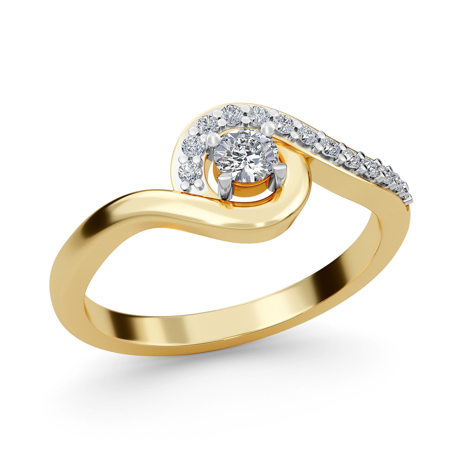 Versa Embrace Certified Diamond Ring + Versa Embrace Certified Diamond Pendant in 14K Yellow Gold