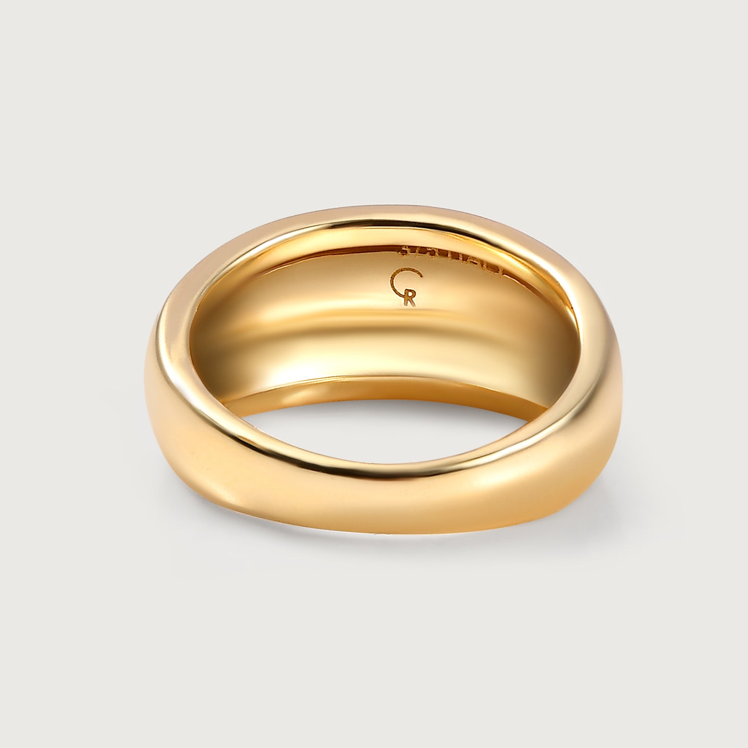 9K Gold Initial Necklace + Gold Dome Ring in 9K Gold