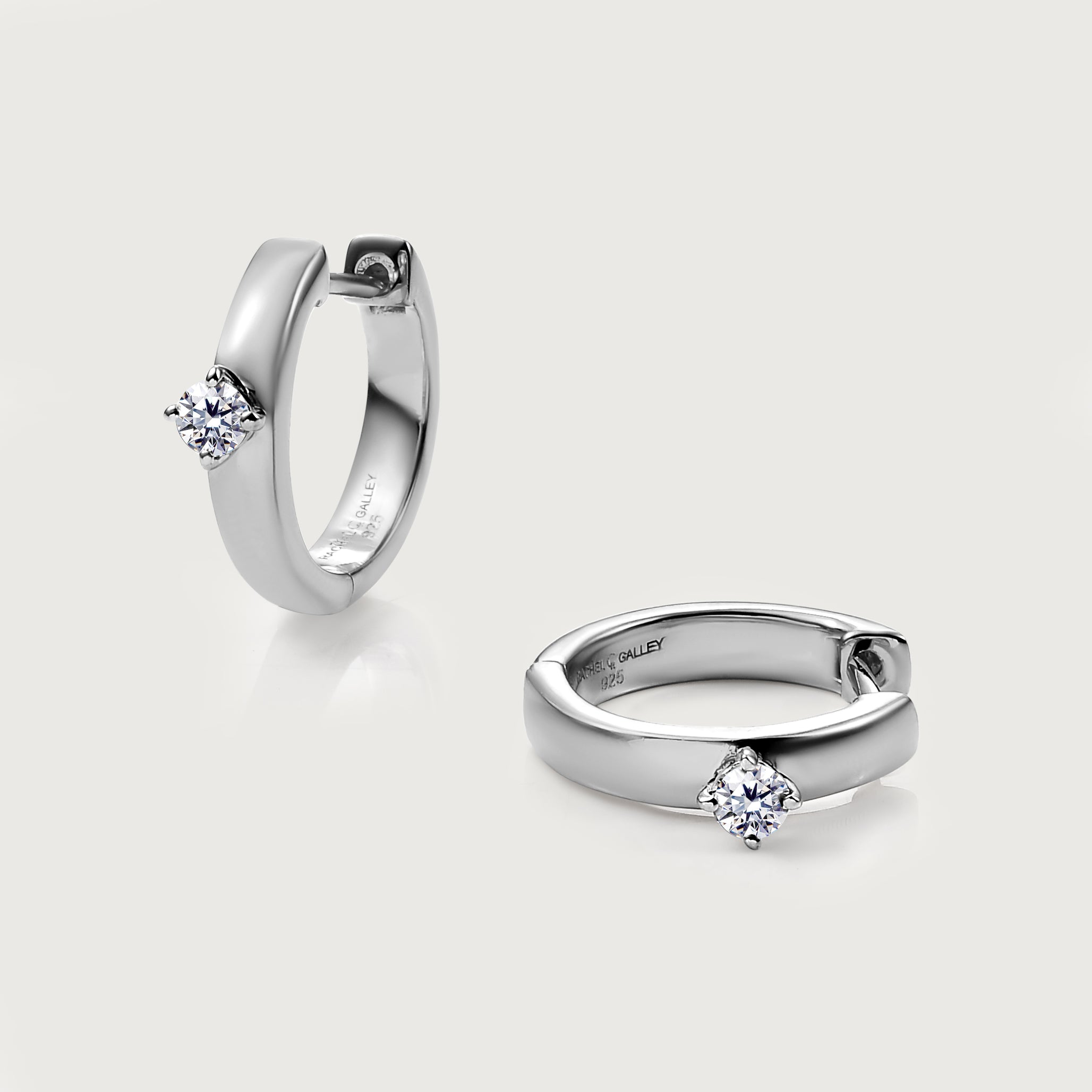 Lab Grown Diamond Diva Hoop Earrings + Stardust Lab Grown Wishbone Ring