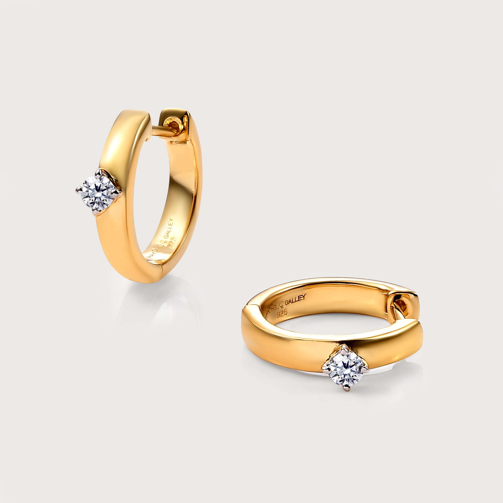 Lab Grown Diamond Diva Hoop Earrings + Stardust Lab Grown Wishbone Ring