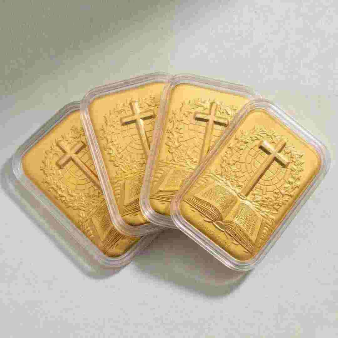 Set of Four 24K Yellow Gold (99.99% Gold Purity) Essential Holy Bible ...