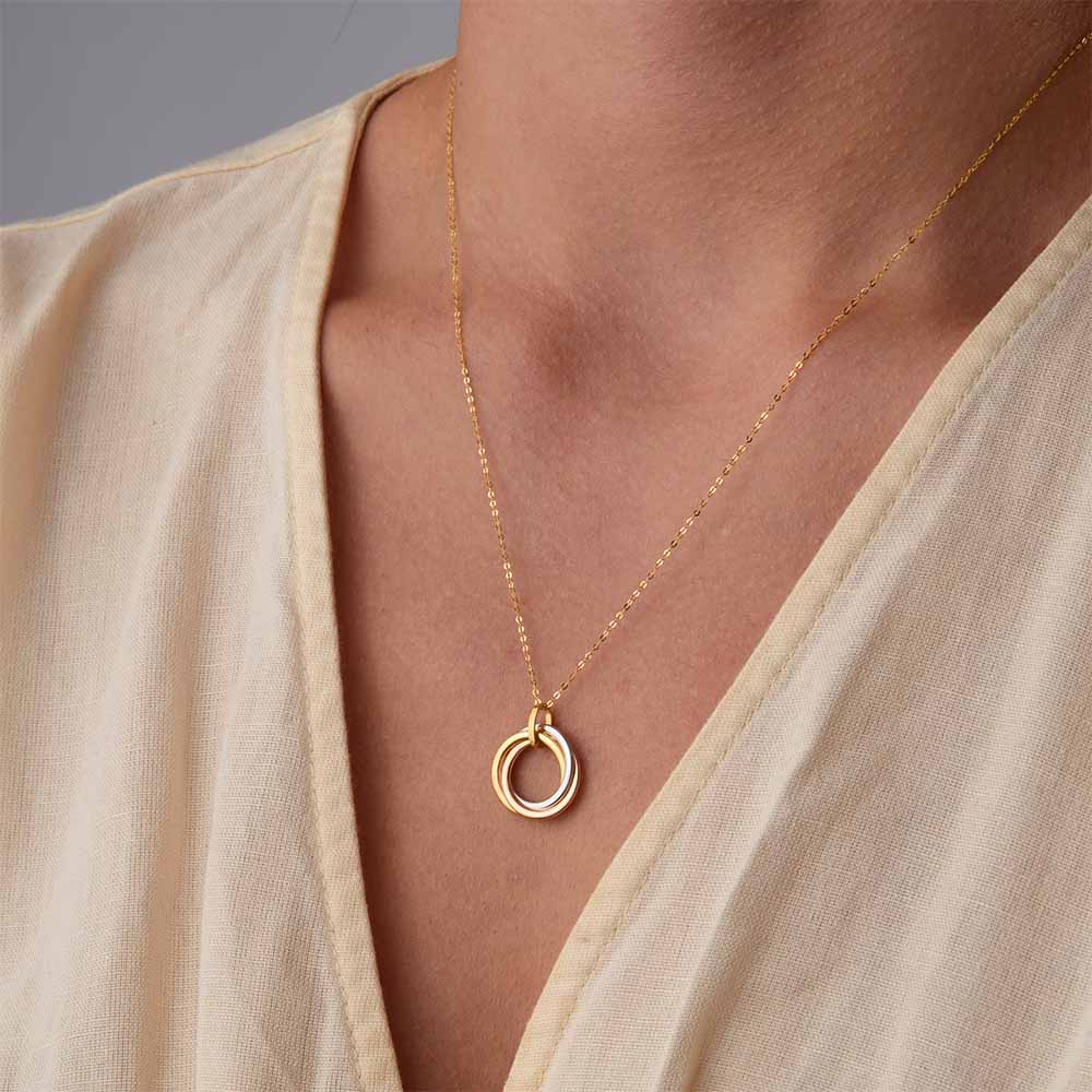 Allegro Triple Knot Pendant in 18K Gold + Lucky Rings Chunky Entwine 9K Gold Hoop Earrings