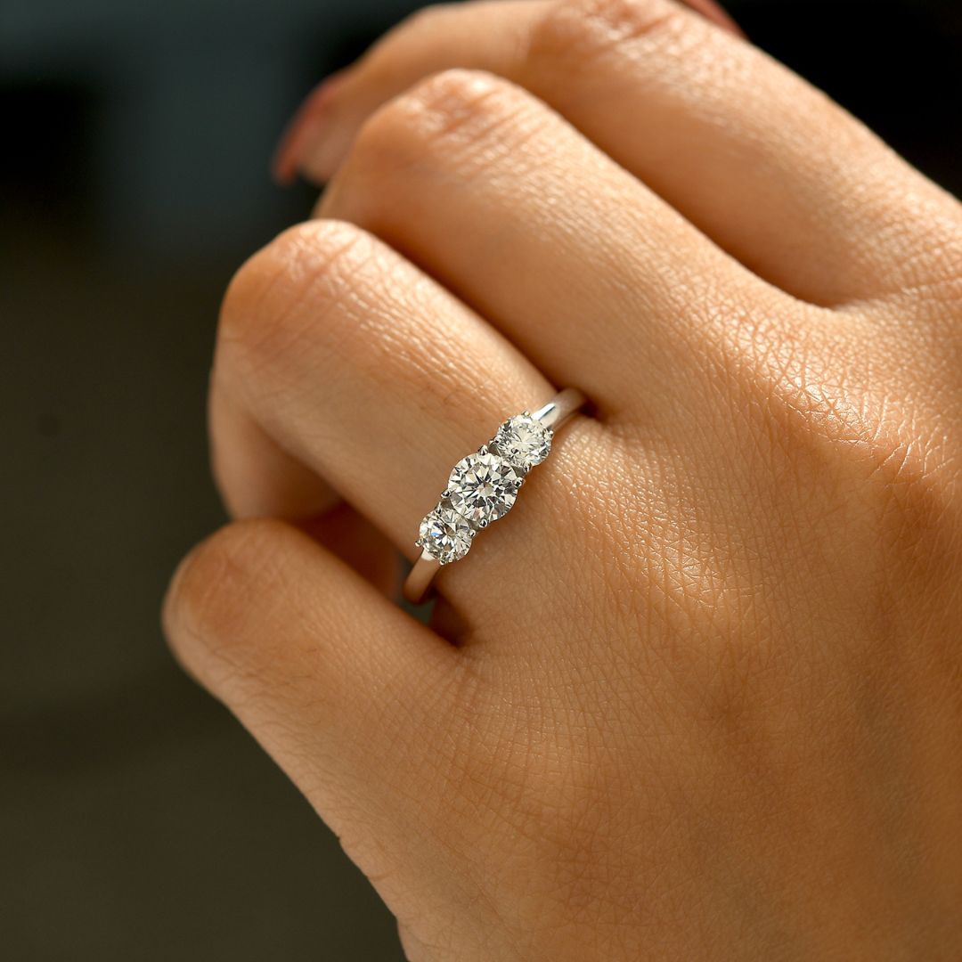 Versa Trinity Lab Grown Diamond Ring + 1 Ct. Lab Grown Diamond Pendant in 9K Gold