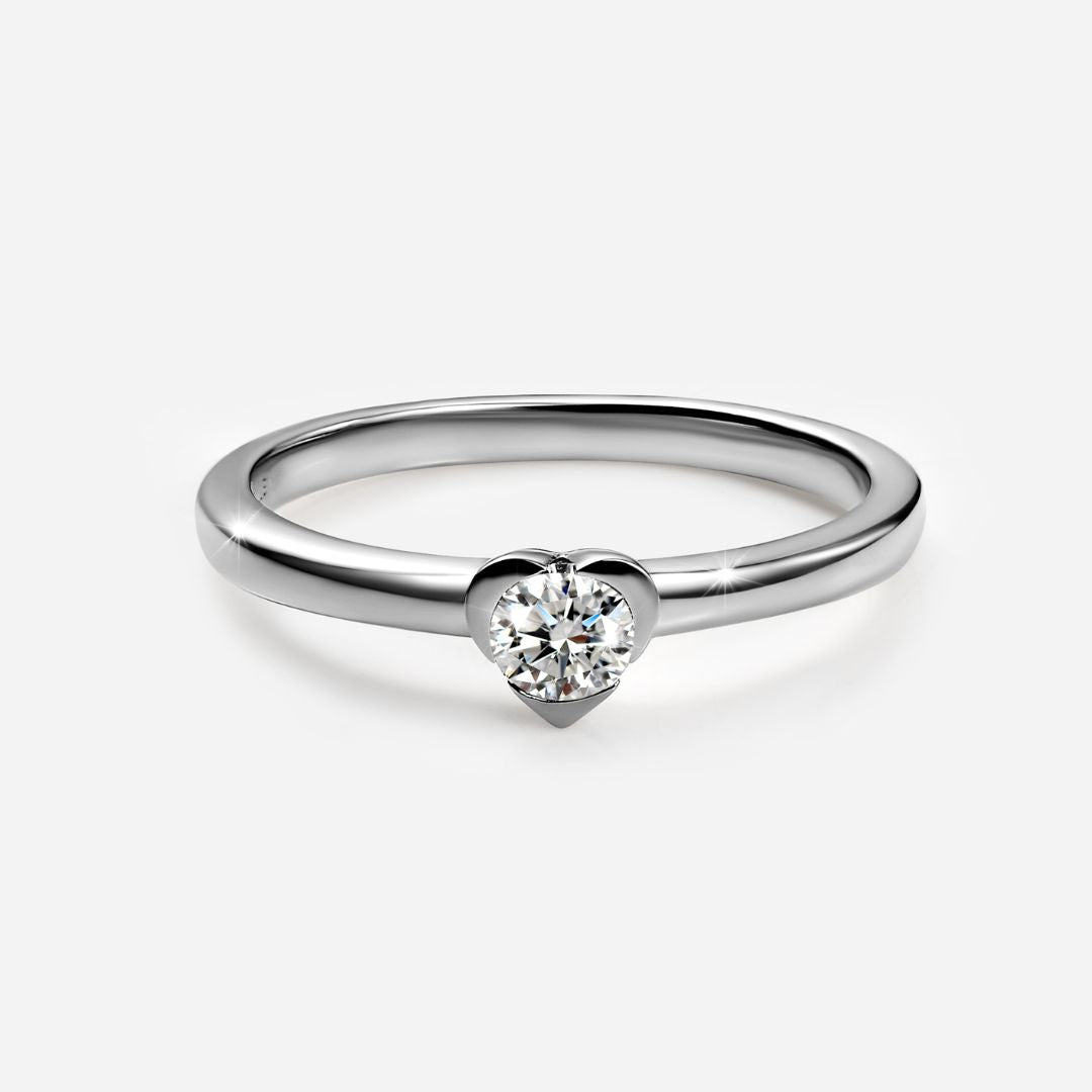Versa Lab Grown Diamond Solitaire Heart Ring & Earrings
