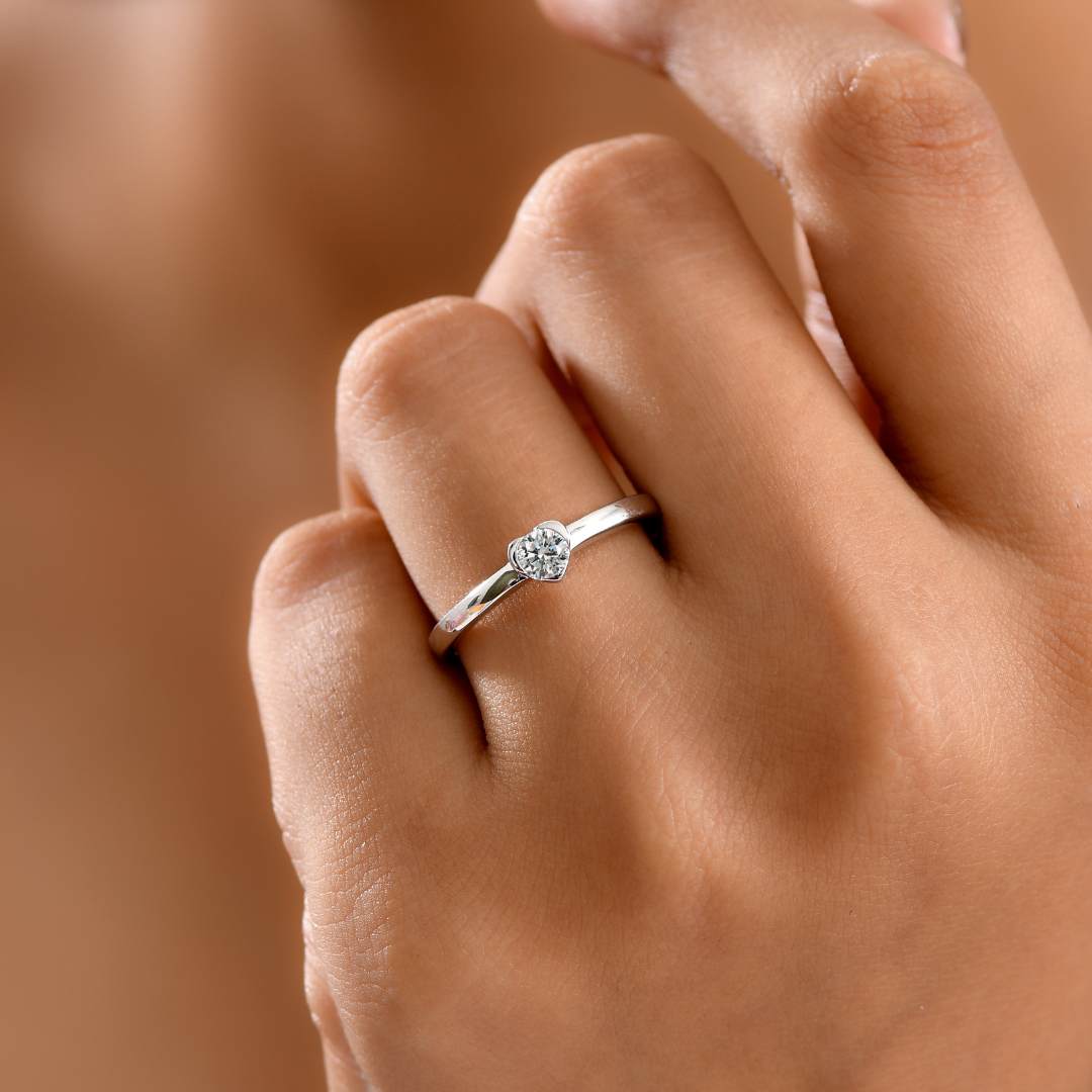 Versa Lab Grown Diamond Solitaire Heart Ring & Earrings