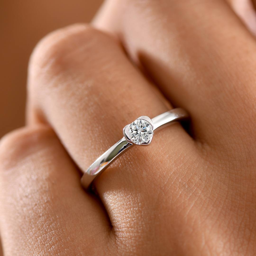 Versa Lab Grown Diamond Solitaire Heart Ring & Earrings