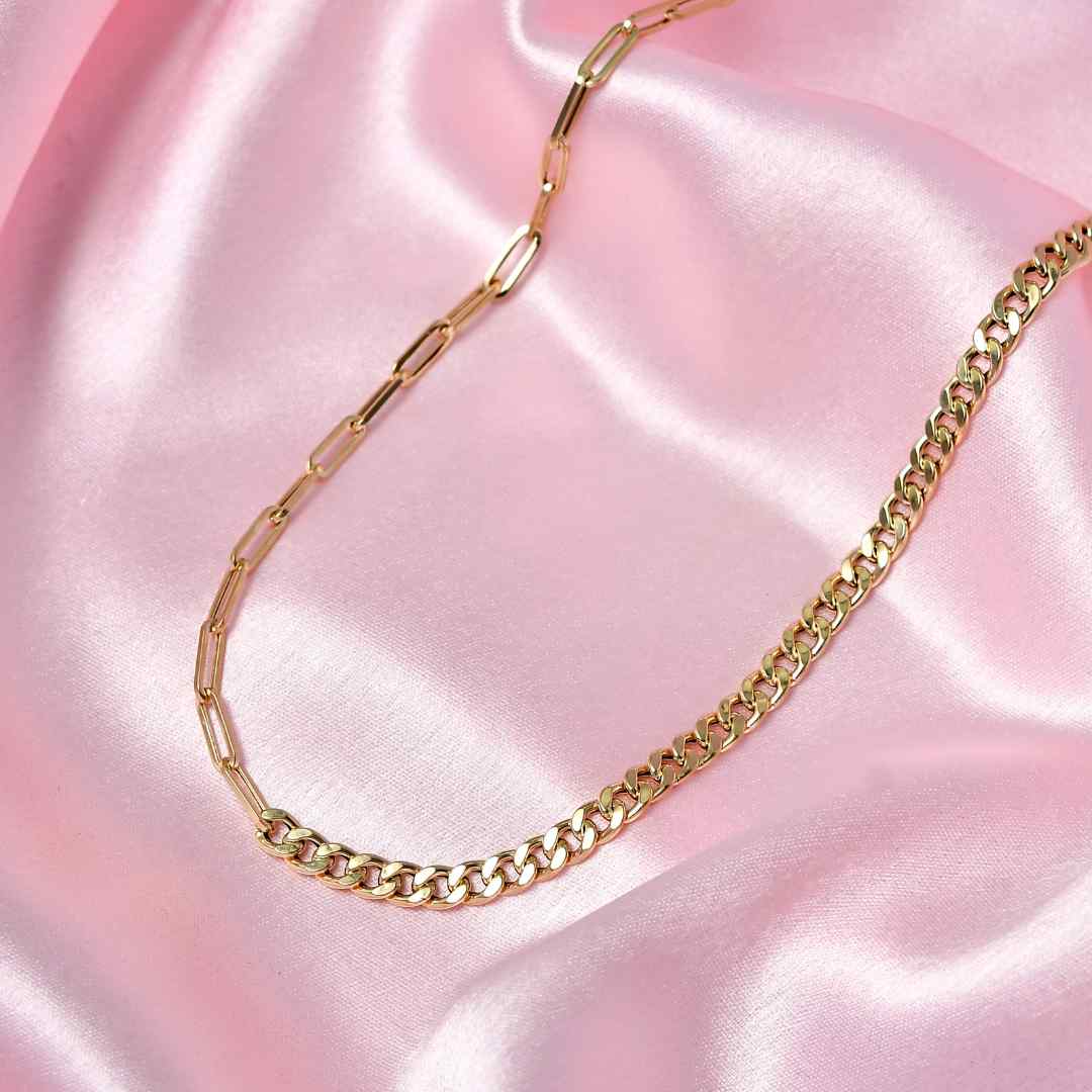 Gold Essential Fusion Chain Necklace & Bracelet